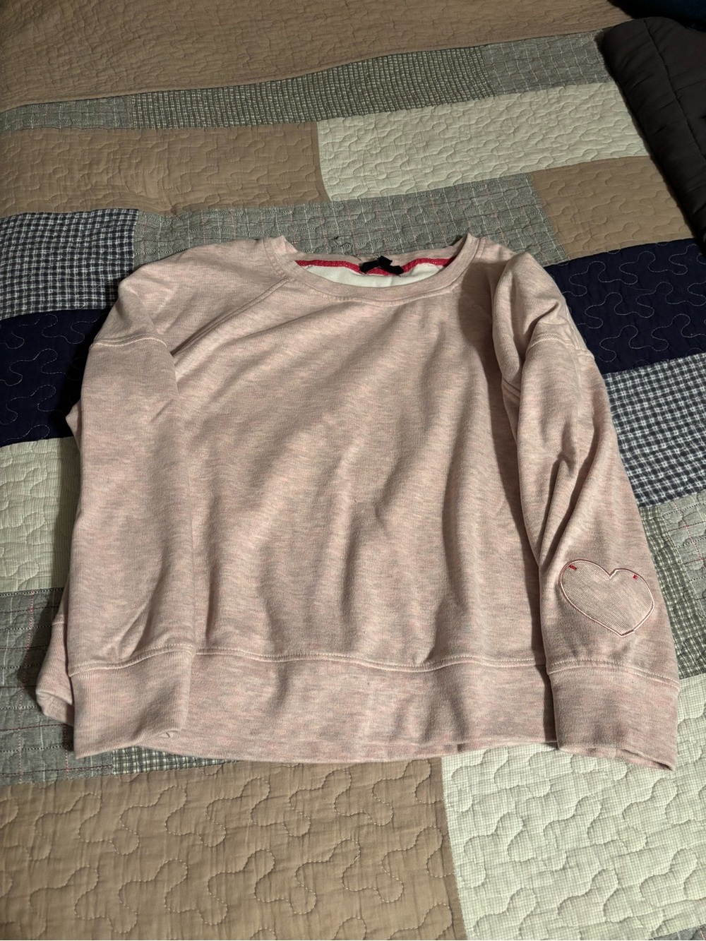 Jane and Delancey Light Pink Crewneck Sweatshirt with Heart Detail